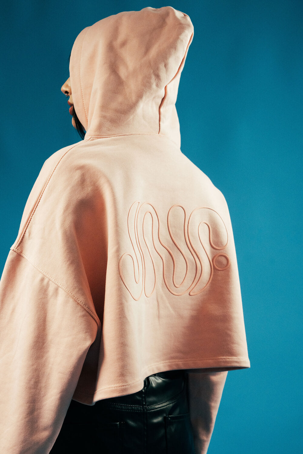 HOODIE BN4B CROPPED ROSADO
