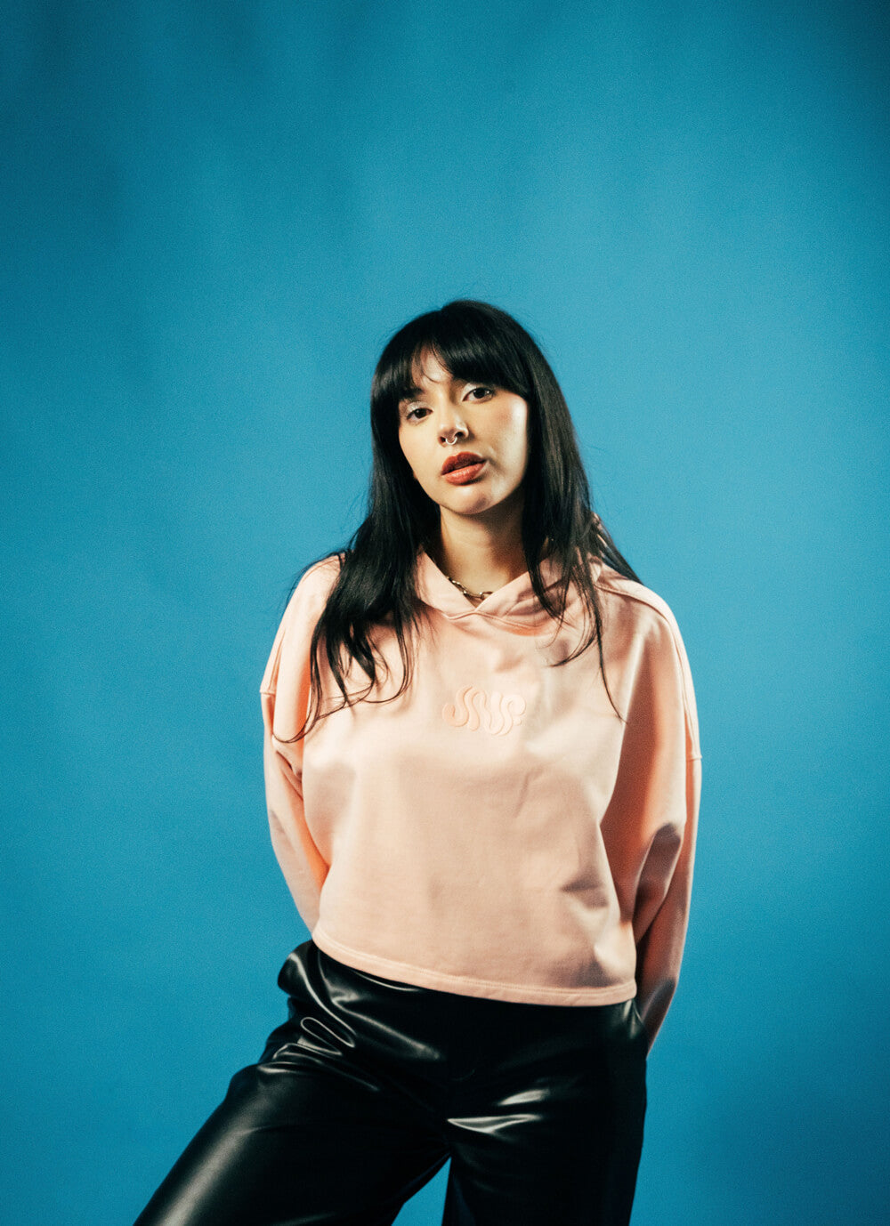 HOODIE BN4B CROPPED ROSADO