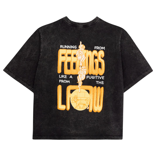 CAMISETA PRÓFUGOS NEGRA WASHED